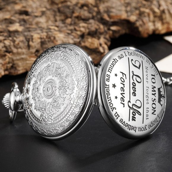 To My Son Silver Pocket Watch - Picture 4 of 4